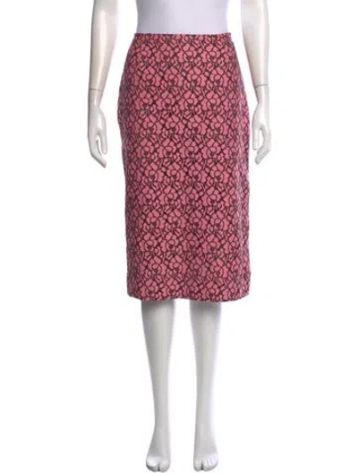 Pre-owned Derek Lam 10 Crosby Lace Pattern Midi Length Skirt In Pink
