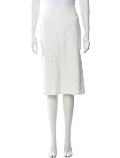 Pre-owned Derek Lam 10 Crosby Lace Pattern Midi Length Skirt W/ Tags In White