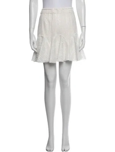 Pre-owned Derek Lam 10 Crosby Lace Pattern Mini Skirt In White