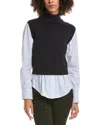 Derek Lam 10 Crosby Lacey Button Down Shirt In Blue