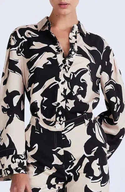 Derek Lam 10 Crosby Lacey Button Down Shirt In Safari Multi