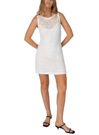 DEREK LAM 10 CROSBY LAIS CROCHET SEQUIN DRESS IN WHITE