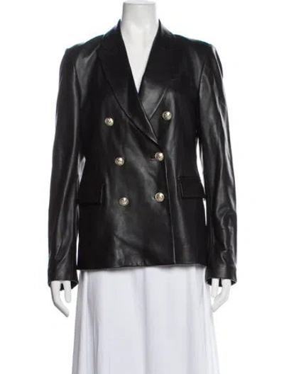 Pre-owned Derek Lam 10 Crosby Lamb Leather Blazer In Blue