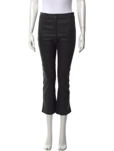 Pre-owned Derek Lam 10 Crosby Lamb Leather Flared Pants In Black