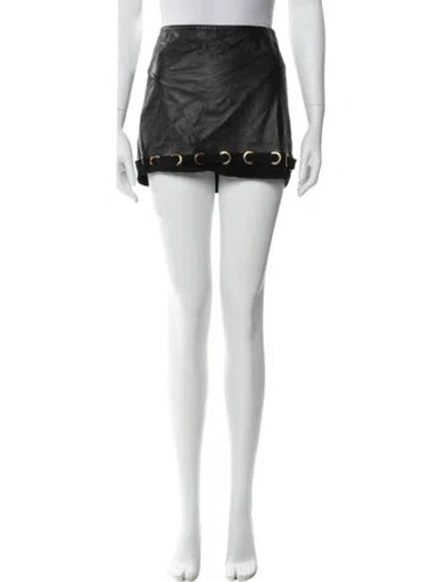 Pre-owned Derek Lam 10 Crosby Lamb Leather Mini Skirt In Black