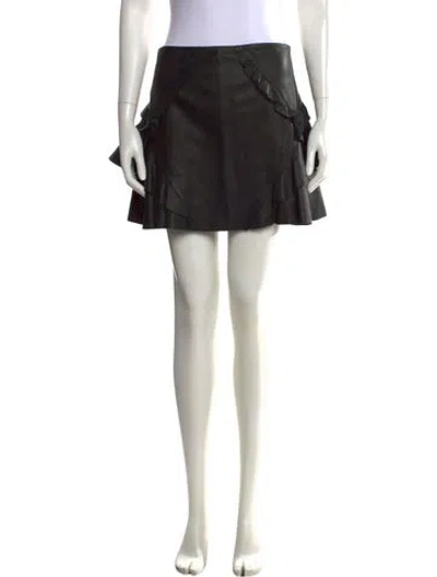 Pre-owned Derek Lam 10 Crosby Lamb Leather Mini Skirt In Black