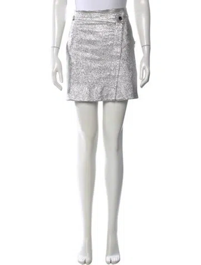 Pre-owned Derek Lam 10 Crosby Lamb Leather Mini Skirt In Silver