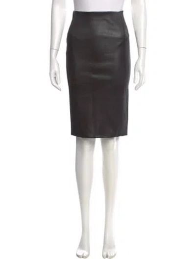 Pre-owned Derek Lam 10 Crosby Lambskin Knee-length Skirt In Gray