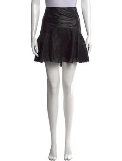 Pre-owned Derek Lam 10 Crosby Lambskin Mini Skirt In Black