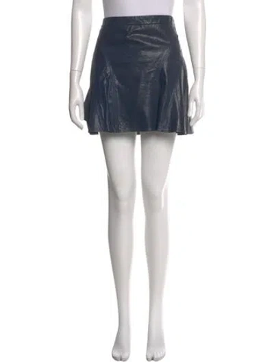 Pre-owned Derek Lam 10 Crosby Lambskin Mini Skirt In Blue