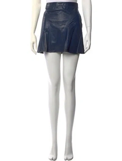 Pre-owned Derek Lam 10 Crosby Lambskin Mini Skirt In Blue