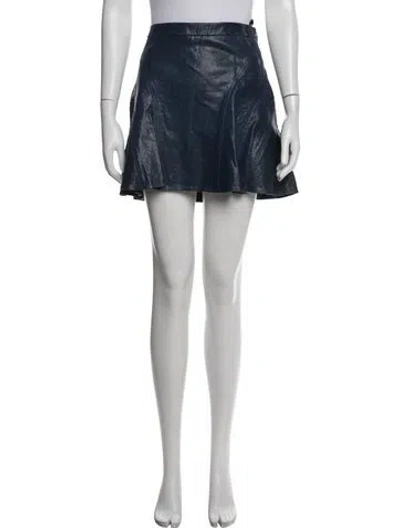 Pre-owned Derek Lam 10 Crosby Lambskin Mini Skirt In Blue