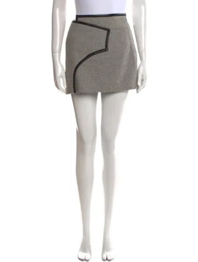 Pre-owned Derek Lam 10 Crosby Lambskin Mini Skirt In Gray