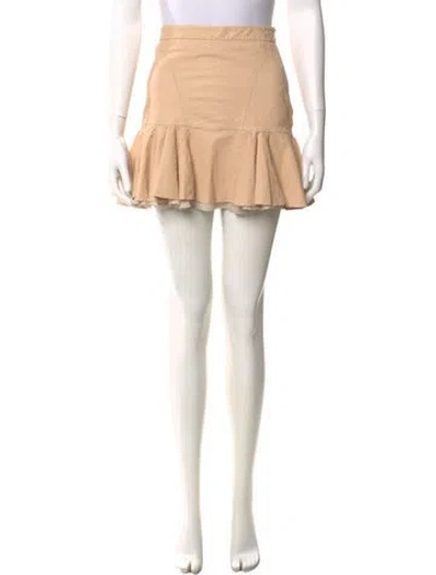 Pre-owned Derek Lam 10 Crosby Lambskin Mini Skirt In Neutral