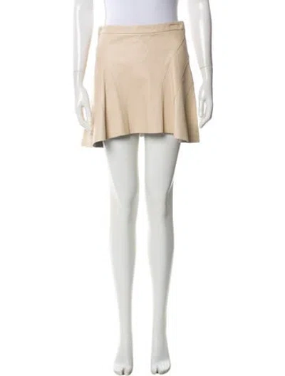 Pre-owned Derek Lam 10 Crosby Lambskin Mini Skirt In Neutral
