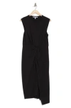 Derek Lam 10 Crosby Landry Sleeveless Twist Front T-shirt Dress In Black