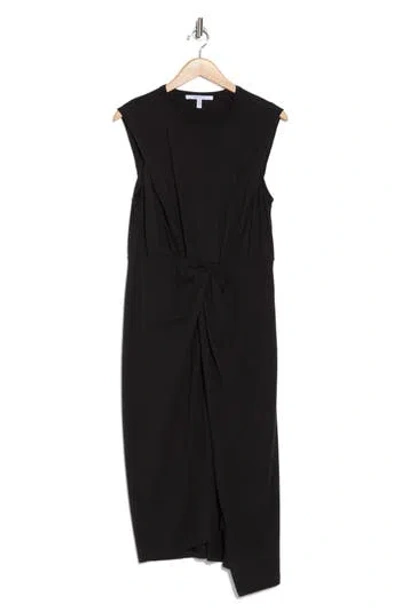 Derek Lam 10 Crosby Landry Sleeveless Twist Front T-shirt Dress In Black