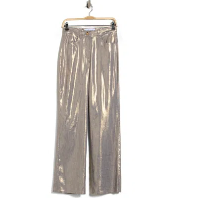 Derek Lam 10 Crosby Larissa Linen Blend Metallic Pants In Multi