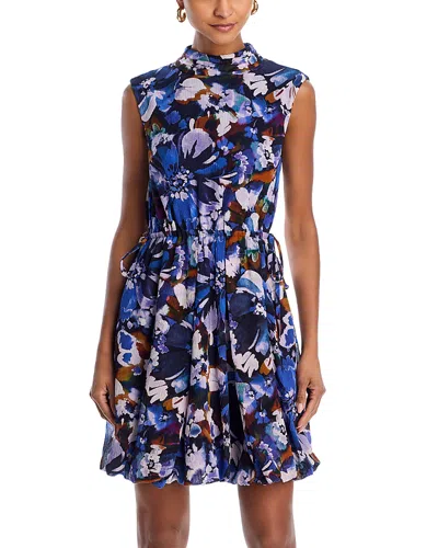 Derek Lam 10 Crosby Laura Bubble Hem Dress In Topaz Multi