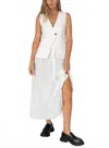 Derek Lam 10 Crosby Lauren Mixed Media Midi Dress In White
