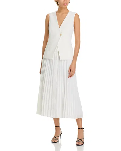 Derek Lam 10 Crosby Lauren Mixed Media Dress In Soft White