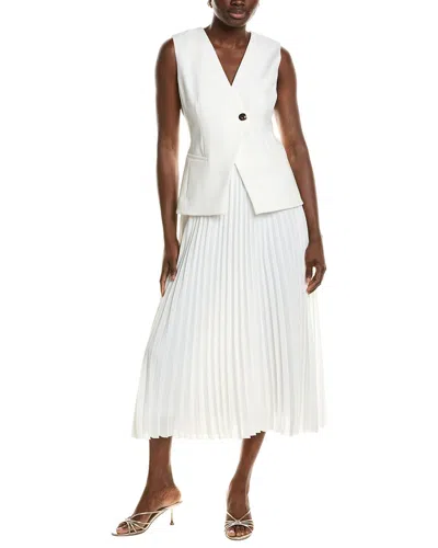 Derek Lam 10 Crosby Lauren Mixed Media Dress In White