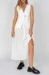 Derek Lam 10 Crosby Lauren Mixed Media Midi Dress In Soft White
