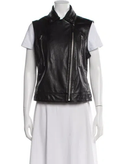 Pre-owned Derek Lam 10 Crosby Leather Biker Jacket In Black