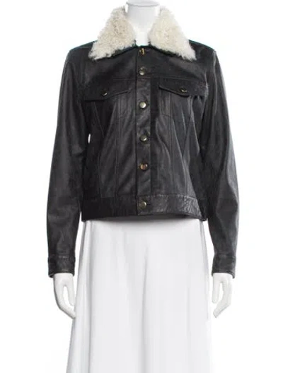 Pre-owned Derek Lam 10 Crosby Leather Biker Jacket In Black