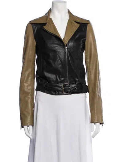 Pre-owned Derek Lam 10 Crosby Leather Biker Jacket In Black