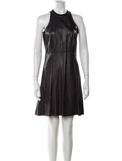 Pre-owned Derek Lam 10 Crosby Leather Mini Dress In Purple