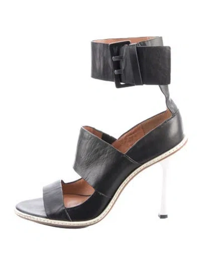 Pre-owned Derek Lam 10 Crosby Leather Sandals In Black