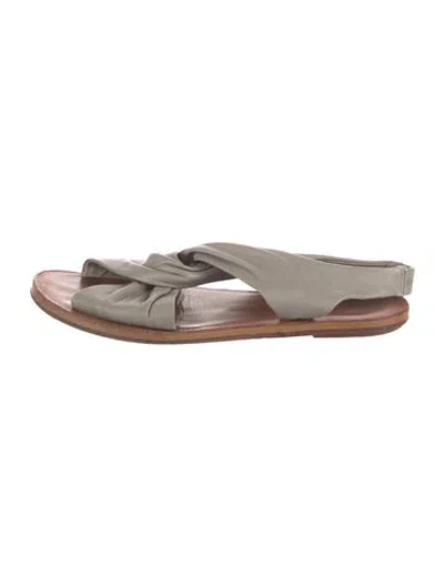 Pre-owned Derek Lam 10 Crosby Leather Sandals In Grey