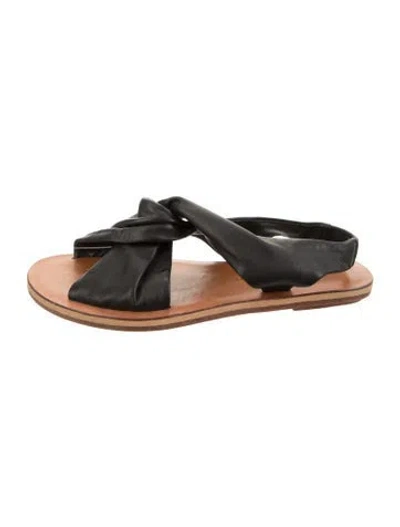 Pre-owned Derek Lam 10 Crosby Leather Slingback Sandals In Brown
