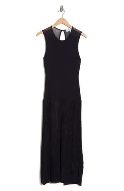 Derek Lam 10 Crosby Lecco Sleeveless Mixed Media Dress In Black