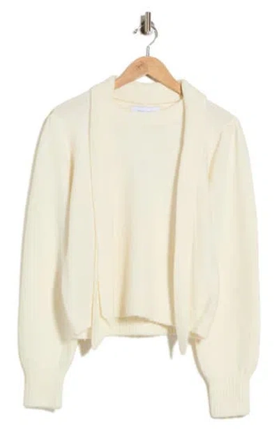 Derek Lam 10 Crosby Leilani Crewneck Sweater & Scarf Set In Ivory