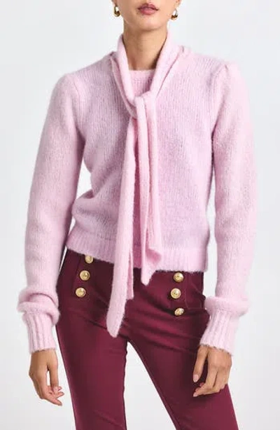 Derek Lam 10 Crosby Leilani Crewneck Sweater & Scarf Set In Slipper Pink