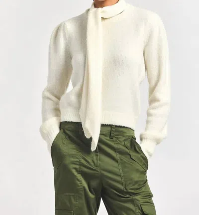 Derek Lam 10 Crosby Leilani Plush Knit Tie Sweater In Ivory In Neutral