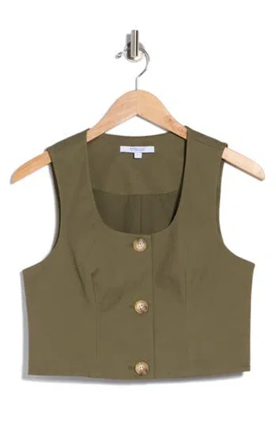 Derek Lam 10 Crosby Leo Crop Vest In Olive