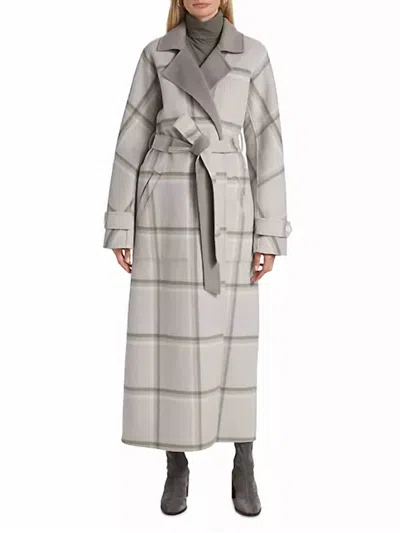 Derek Lam 10 Crosby Leone Reversible Double Face Wool Coat In Grey/sage In Multi