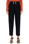 Derek Lam 10 Crosby Leonie Button Front Stretch Cotton Twill Pants In Black