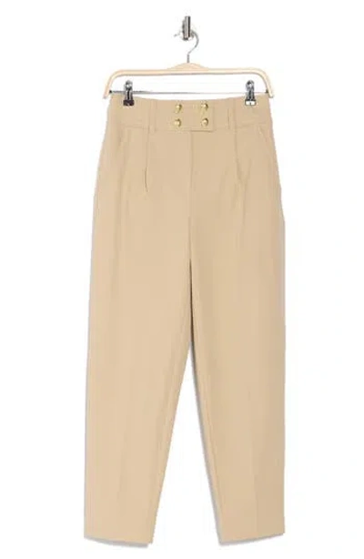 Derek Lam 10 Crosby Leonie Button Front Stretch Cotton Twill Pants In Safari