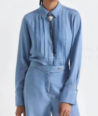 Derek Lam 10 Crosby Lilo Tuxedo Shirt In Skyler In Gray