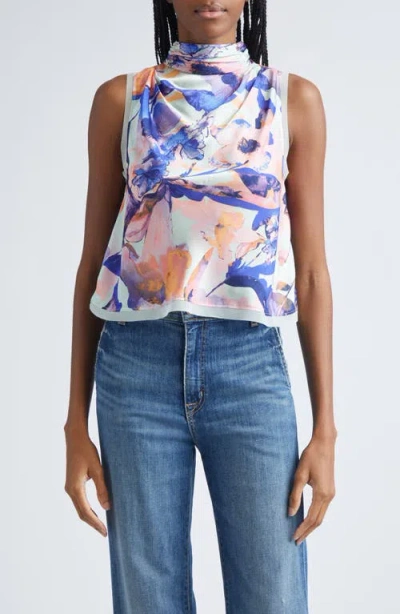 Derek Lam 10 Crosby Lina Floral Print Sleeveless Top In Multi