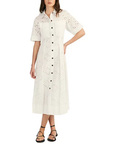 Derek Lam 10 Crosby Lincoln Short Sleeve Utility Dress In White