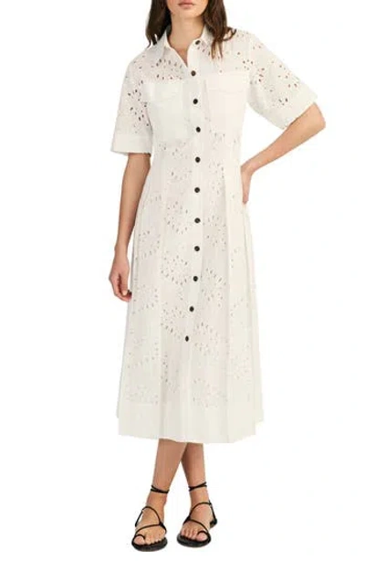 Derek Lam 10 Crosby Lincoln Short Sleeve Utility Shirtdress In White