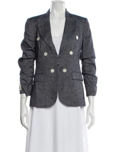 Pre-owned Derek Lam 10 Crosby Linen Blazer In Blue