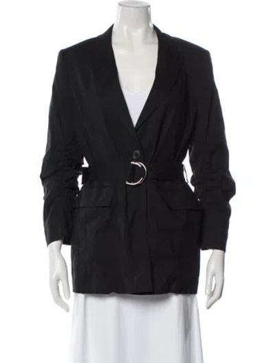 Pre-owned Derek Lam 10 Crosby Linen Blazer In Gray