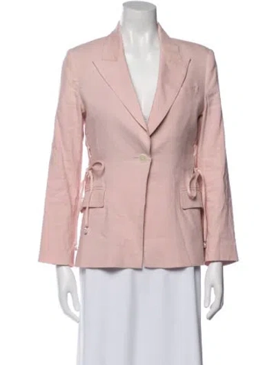 Pre-owned Derek Lam 10 Crosby Linen Blazer In Pink