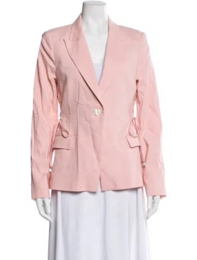 Pre-owned Derek Lam 10 Crosby Linen Blazer In Pink